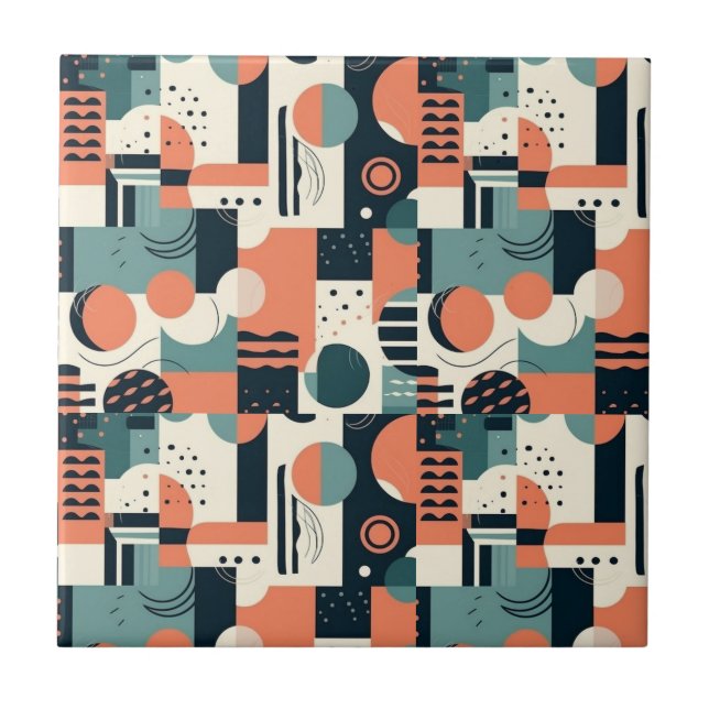 Azulejo Patrón sin soldadura mínimo abstracto - Geométrico (Frente)