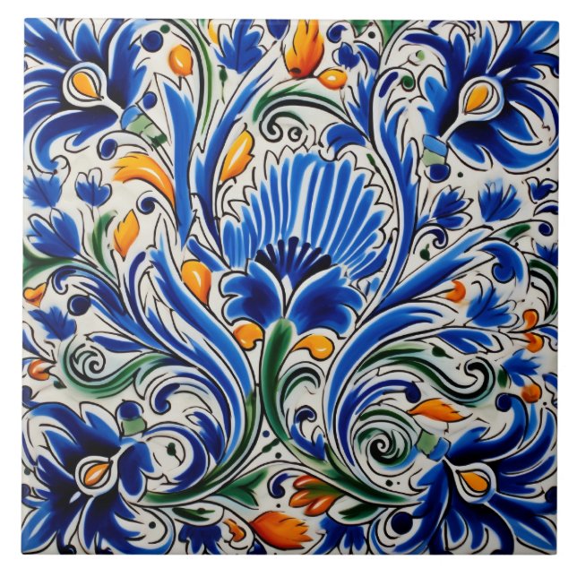 Azulejo Patrón temático de estilo mexicano (Frente)