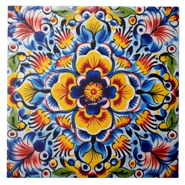 Azulejo Patrón temático de estilo mexicano (Frente)