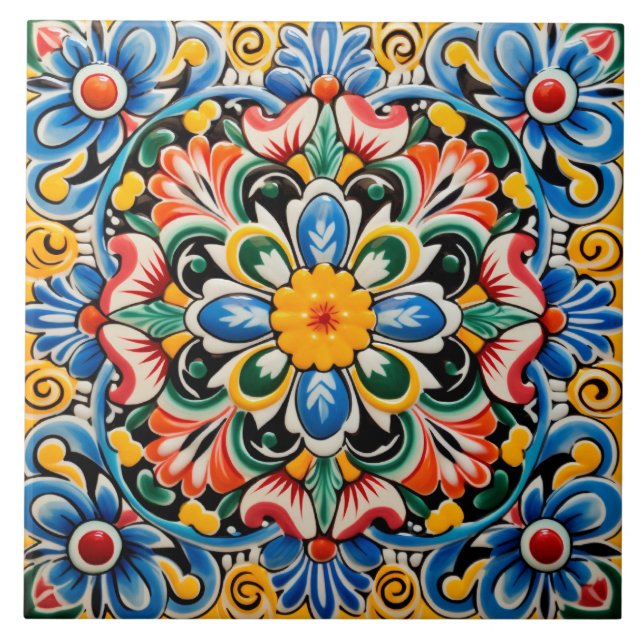 Azulejo Patrón temático de estilo mexicano (Frente)