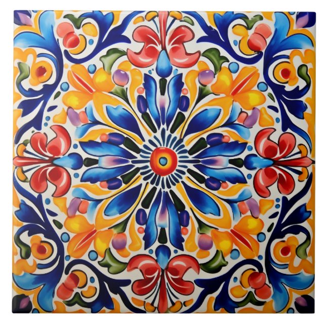 Azulejo Patrón temático de estilo mexicano (Frente)
