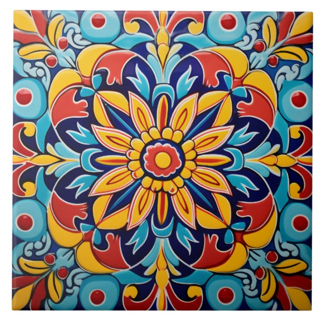 Azulejo Patrón temático de estilo mexicano (Frente)