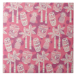 Azulejo Patrón Tiki Moderno de Mitad de Siglo Retro