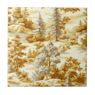 Azulejo Patrón Toile de Jouy de Bosque Invernal (10)