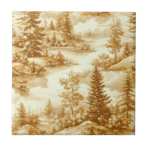 Azulejo Patrón Toile de Jouy de Bosque Invernal (12)