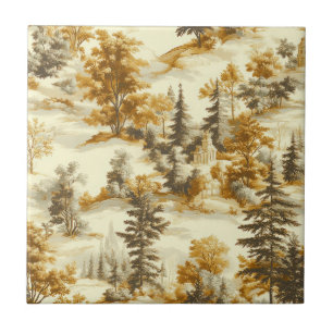 Azulejo Patrón Toile de Jouy de Bosque Invernal (13)
