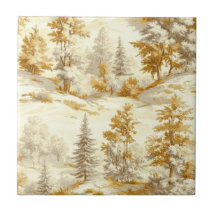 Azulejo Patrón Toile de Jouy de Bosque Invernal (6)