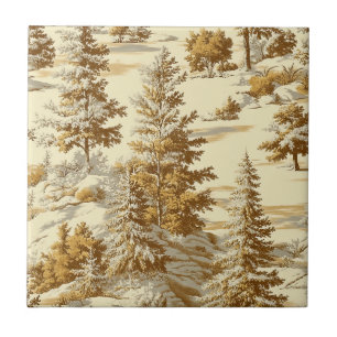 Azulejo Patrón Toile de Jouy de Bosque Invernal (7)