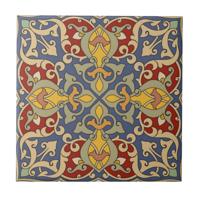Azulejo - Patrón Tradicional Arabesco (Frente)