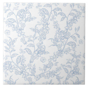 Azulejo Patrón tradicional de Toile-De-Jouy Chinoiserie 