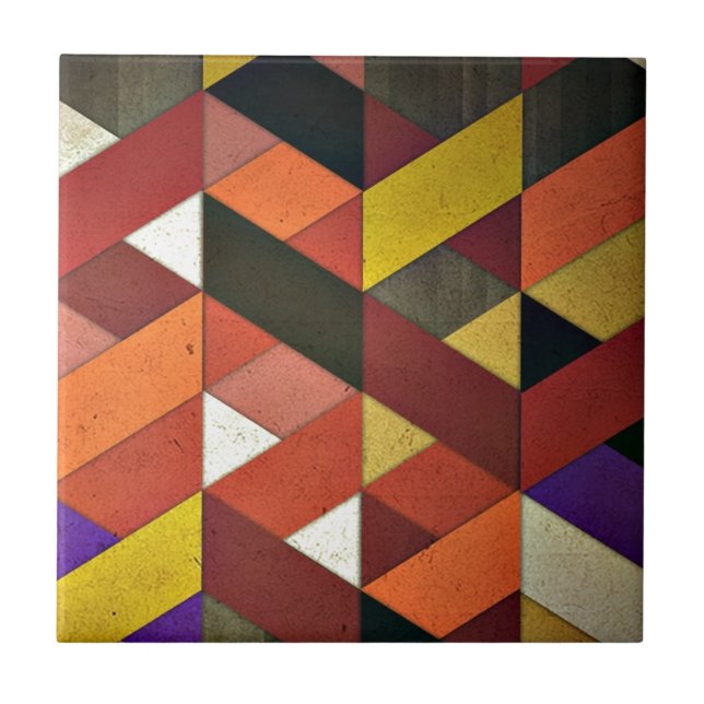 Azulejo Patrón Triangular Multicolor (Frente)