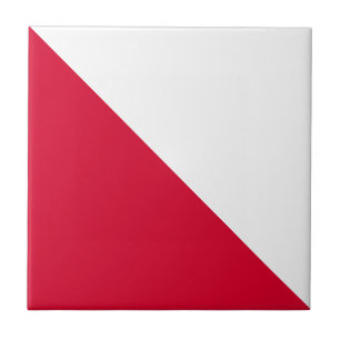 Azulejo patrón triangular rojo blanco