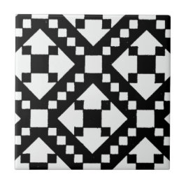 Azulejo Patrón tribal blanco y negro