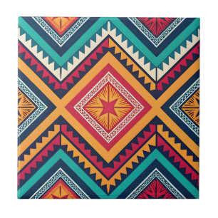 Azulejo Patrón tribal colorido