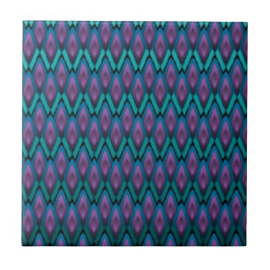 Azulejo Patrón tribal de Ikat Zigzags y diamantes