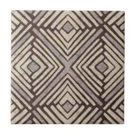 Azulejo Patrón tribal dibujado a mano (tonos naturales)