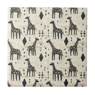 Azulejo Patrón tribal jirafa boho