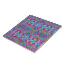 Azulejo Patrón Trippy Multicolor Azul Cielo Ondulado