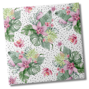 Azulejo Patrón tropical floral