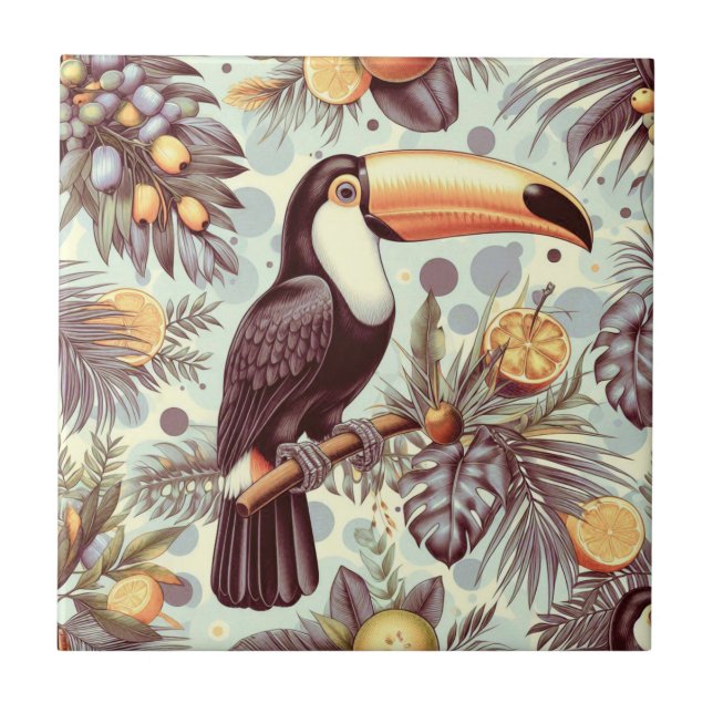 Azulejo Patrón Tropical Turco Vintage (Frente)