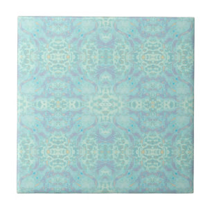 Azulejo Patrón Verde azulado de espejos azul Art Nouveau 