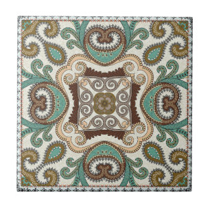 Azulejo Patrón verde del Boho