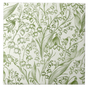 Azulejo Patrón Victoriano Elegante de Lirio de los Valles 