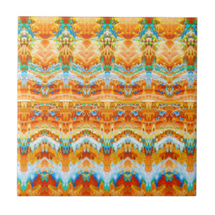Azulejo Patrón victoriano Naranja amarillo de época vint