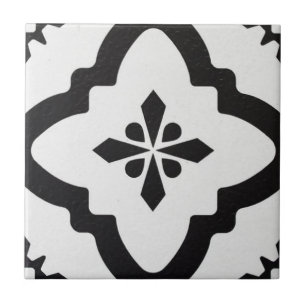 Azulejo - Patrón Victoriano Negro y Blanco 2