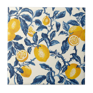 Azulejo Patrón Victoriano Retro Vintage de Limón