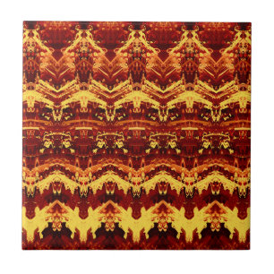 Azulejo Patrón Victoriano Rojo Burdeos Amarillo Vintage