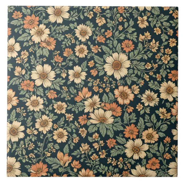 Azulejo Patrón vintage floral (Frente)