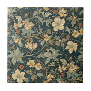 Azulejo Patrón vintage floral Art Nouveau de William Morri
