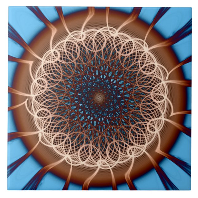 Azulejo Patrón visionario colorido (Frente)