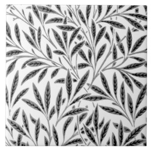 Azulejo Patrón William Morris Willow, gris / gris y blanc