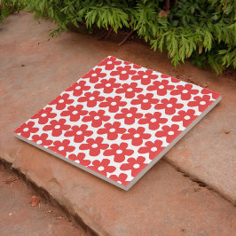 Azulejo Patrón Y2K de las flores rojas y blancas
