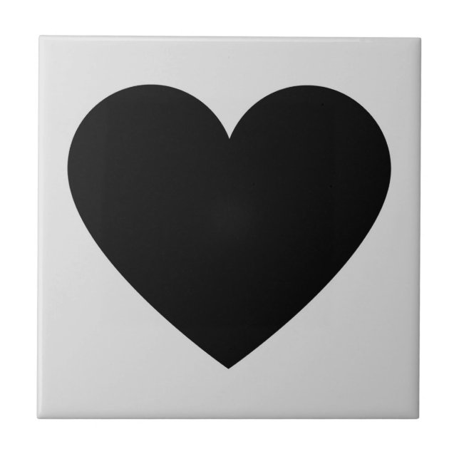 Azulejo Patrón Y2K del corazón retro gris negro (Frente)