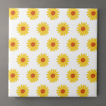 Azulejo Patrón Y2K retro de Bonito de girasol amarillo<br><div class="desc">Patrón Y2K retro de Bonito de girasol amarillo</div>