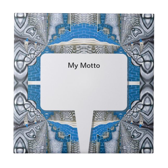 Azulejo Patrón y texto facial de diversión psicodélica (Frente)