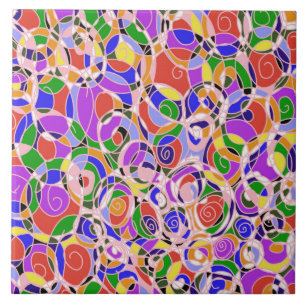 Azulejo Patrones abstractos giratorios pastel