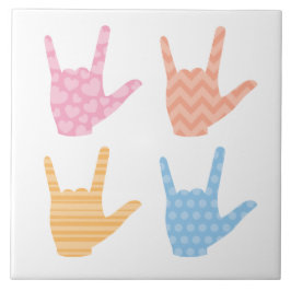 Azulejo Patrones cortos lenguaje Rótulo me encanta Rótulo