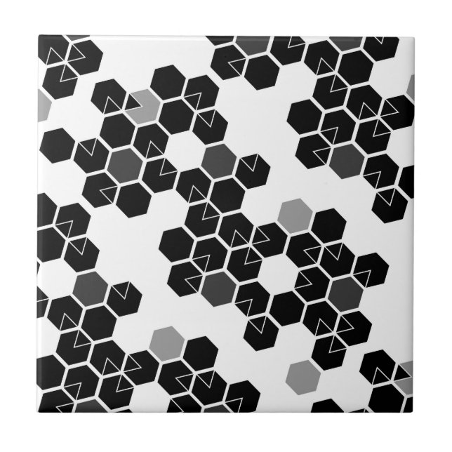 Azulejo Patrones de datos hexadecimales blancos y negros l (Frente)