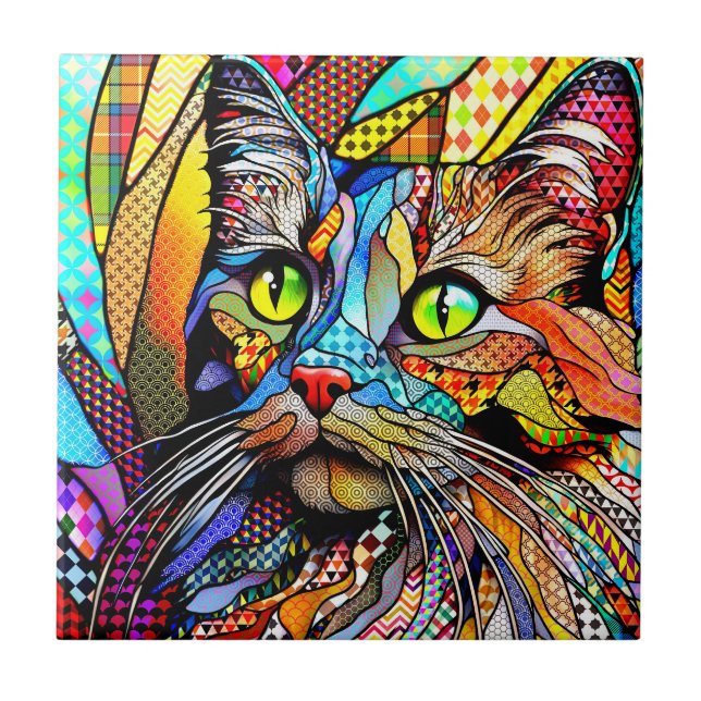 Azulejo Patrones de gato 711 multicolor (Frente)