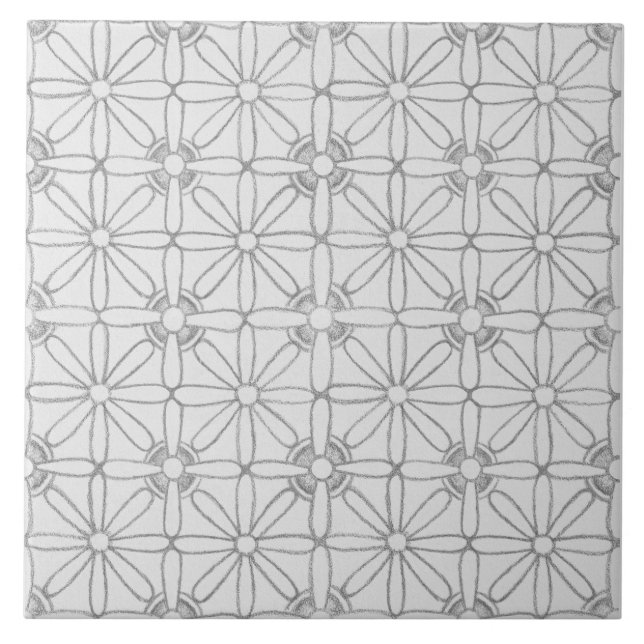 Azulejo Patrones de gris geométrico (Frente)