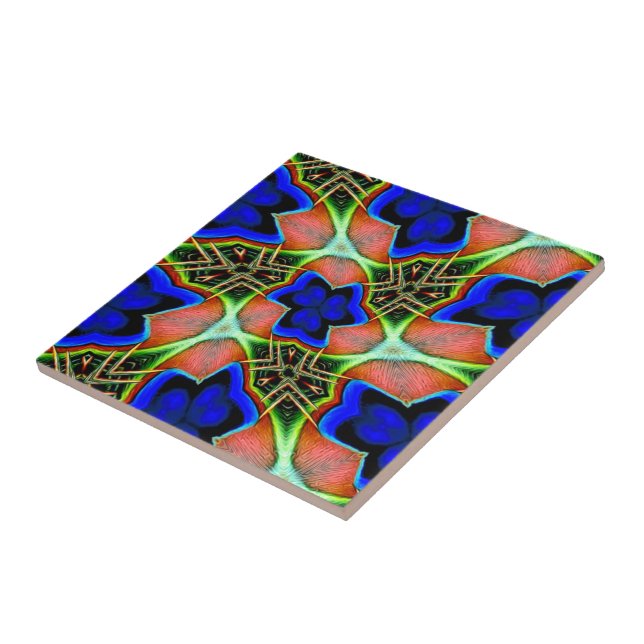 Azulejo Patrones de plumas de pavo real (Lado)