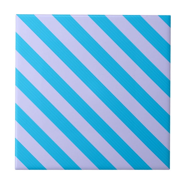 Azulejo Patrones de rayas azules lindos (Frente)