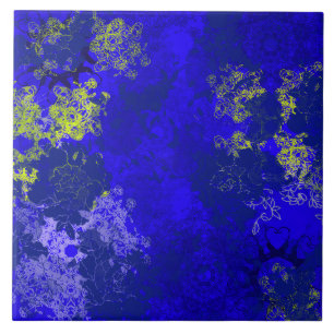 Azulejo patrones florales azules japoneses