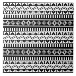 Azulejo Patrones geométricos de blanco y negro del suroest