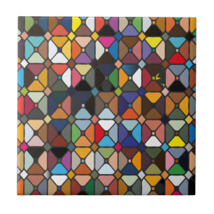 Azulejo Patrones geométricos multicolores con formas octóg