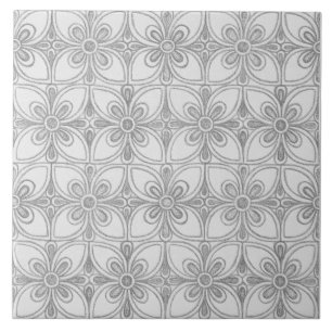 Azulejo Patrones Gris geométricos Flores abstractas